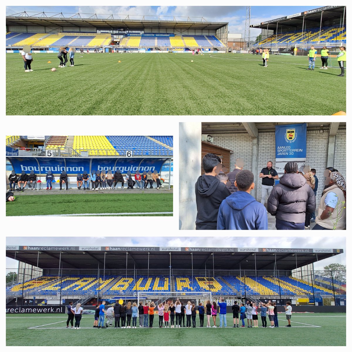 Groepen 8 <a href="/kinderkoepel/">De Kinderkoepel</a> nemen afscheid van onze basisschool in de wijk, <a href="/SCCambuurLwd/">SC Cambuur</a> neemt afscheid van het oude stadion in dezelfde wijk. Mooi om ook van elkaar afscheid te nemen... Met rondleiding en voetbalspelletjes in het oude stadion!  Cambuur bedankt!