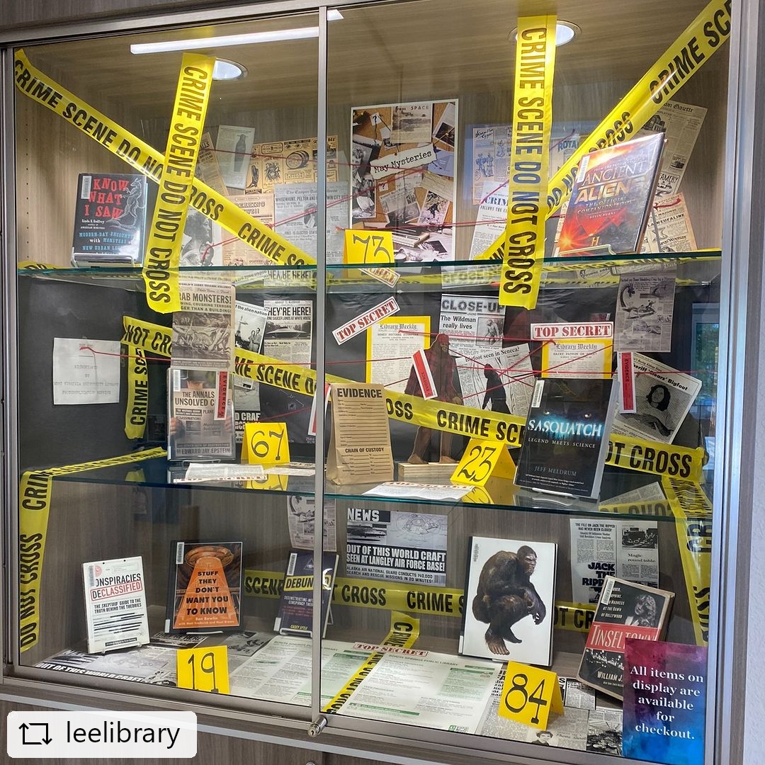TweetFLAlibrary's tweet photo. Let's keep the mystery alive! What book displays are in your library this month?
#FloridaLibraries #LibraryDisplays #BookDisplays
#repost @leelibrary
...
Every month our librarians create fun book displays based on a theme 😎 This month's theme is "May Mysteries!" 🕵️♂️ https://t.co/G0GcQjtSI9