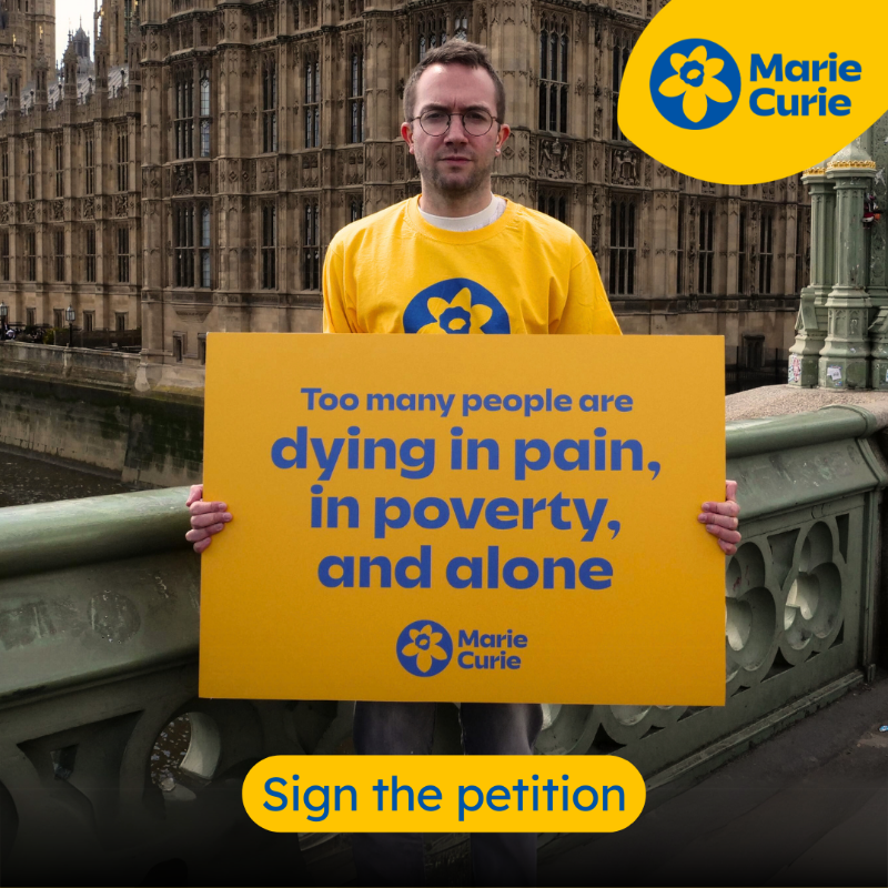 mariecurieuk's tweet photo. This election, it's time to fix end of life care.

✍ Sign our petition and demand action from party leaders