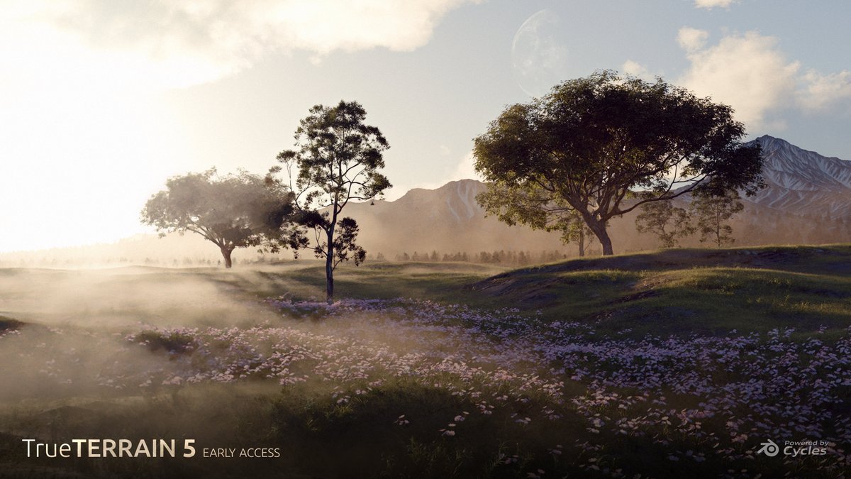 true_vfx's tweet photo. Morning mists and moonlit peaks crafted by True-Terrain 5. This serene landscape isn’t just seen; it's felt. Witness the tranquillity True-Terrain can paint. 🌄🌿
Link in the bio ^^^
#TrueTerrain #TrueVFX #Blender #VFX #render #digitalart #CGI https://t.co/lljVev37Ok