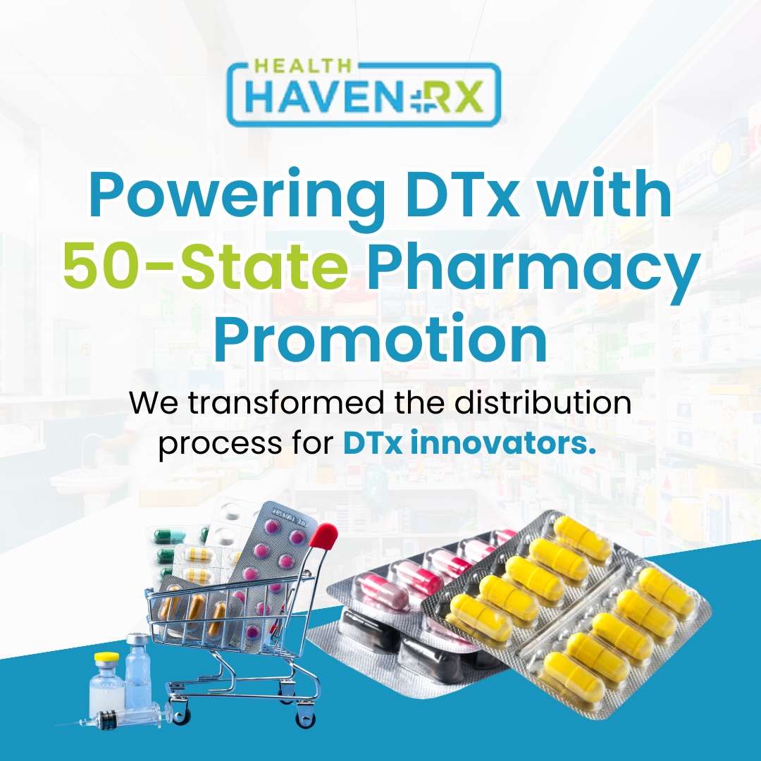 Breaking barriers for DTx innovators! With Health Haven Rx's 50-State Pharmacy Promotion, we're revolutionizing medication distribution. 💊✨ Experience seamless integration and expanded reach for your digital therapeutics. 

Explore the future of healthcare delivery with us t...