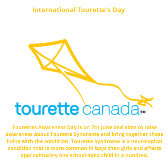 June 7th is International Tourette Syndrome Day. Please help create awareness, support and understanding.