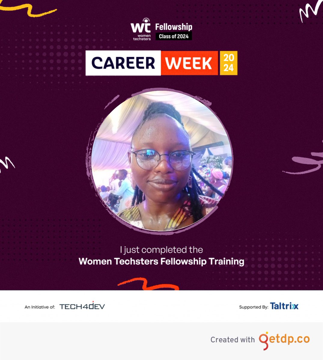 Theweb3Ruby's tweet photo. Wow... It just feels like yesterday when I was accepted into the womentechster fellowship Programme. It's been six months of  showing up consistently and hard work. I'm excited to tell you that I'm officially done with my training at @Tech4DevHQ #Tech4Dev #WTFCareerWeek24 #WTFC24 https://t.co/CKpifUPwd6