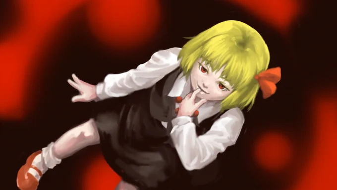 #深夜の真剣お絵描き60分一本勝負毎月7日はルーミアの日という事で。 