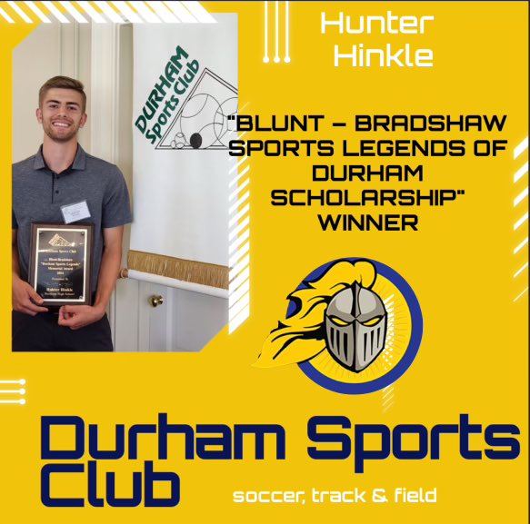 Congratulations to Hunter Hinkle ($7,500) and Timira Hoggard ($3,000) of Northern High for earning scholarships from Durham Sports Club! #WeAreDPS
