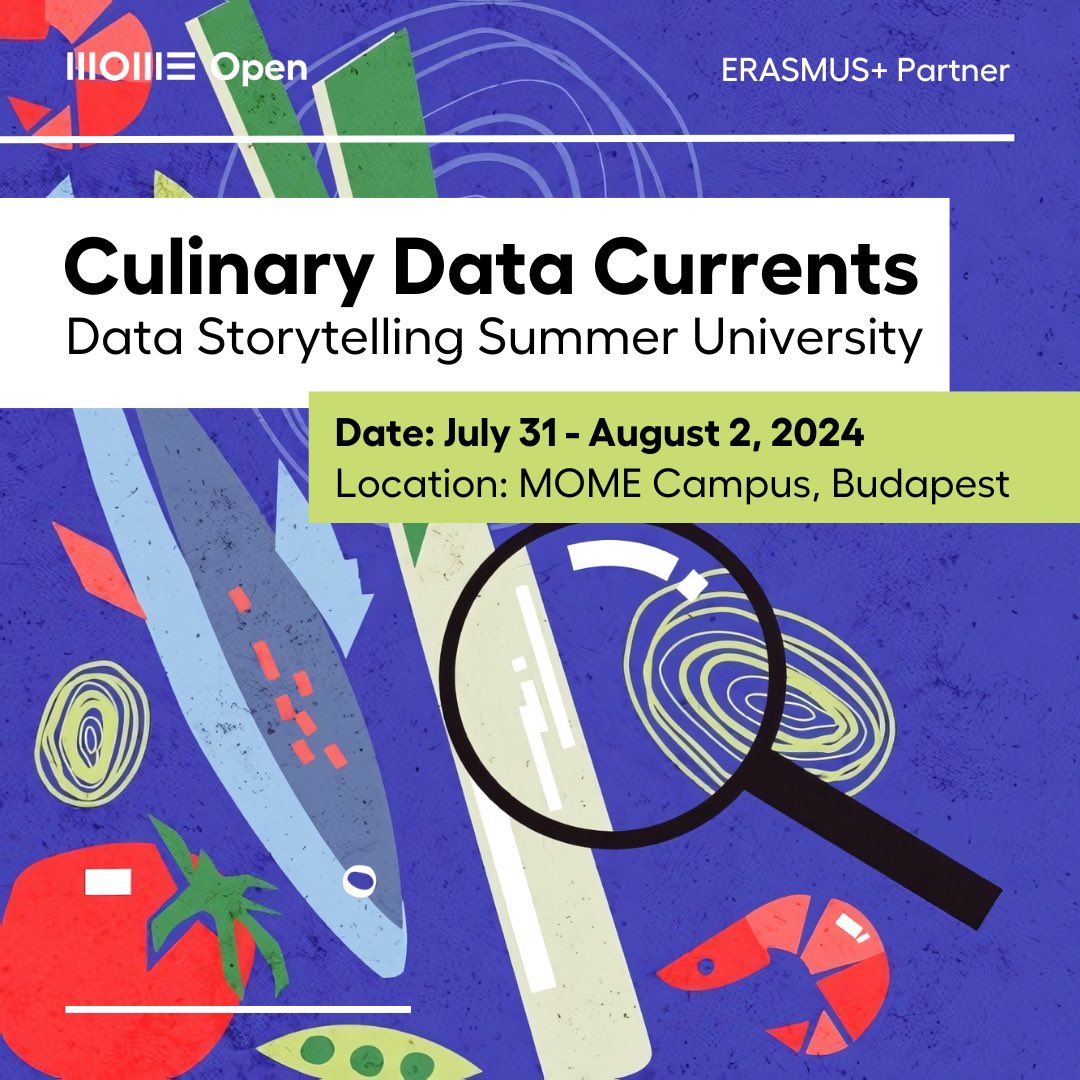 MOMEBUDAPEST's tweet image. Edible Data at the third MOME Open Data Storytelling Summer University! Registration for our international course from July 31st to August 2nd is open for everyone. Join to learn storytelling through #datavizualization in #gastronomy.
open.mome.hu/summer-univers…