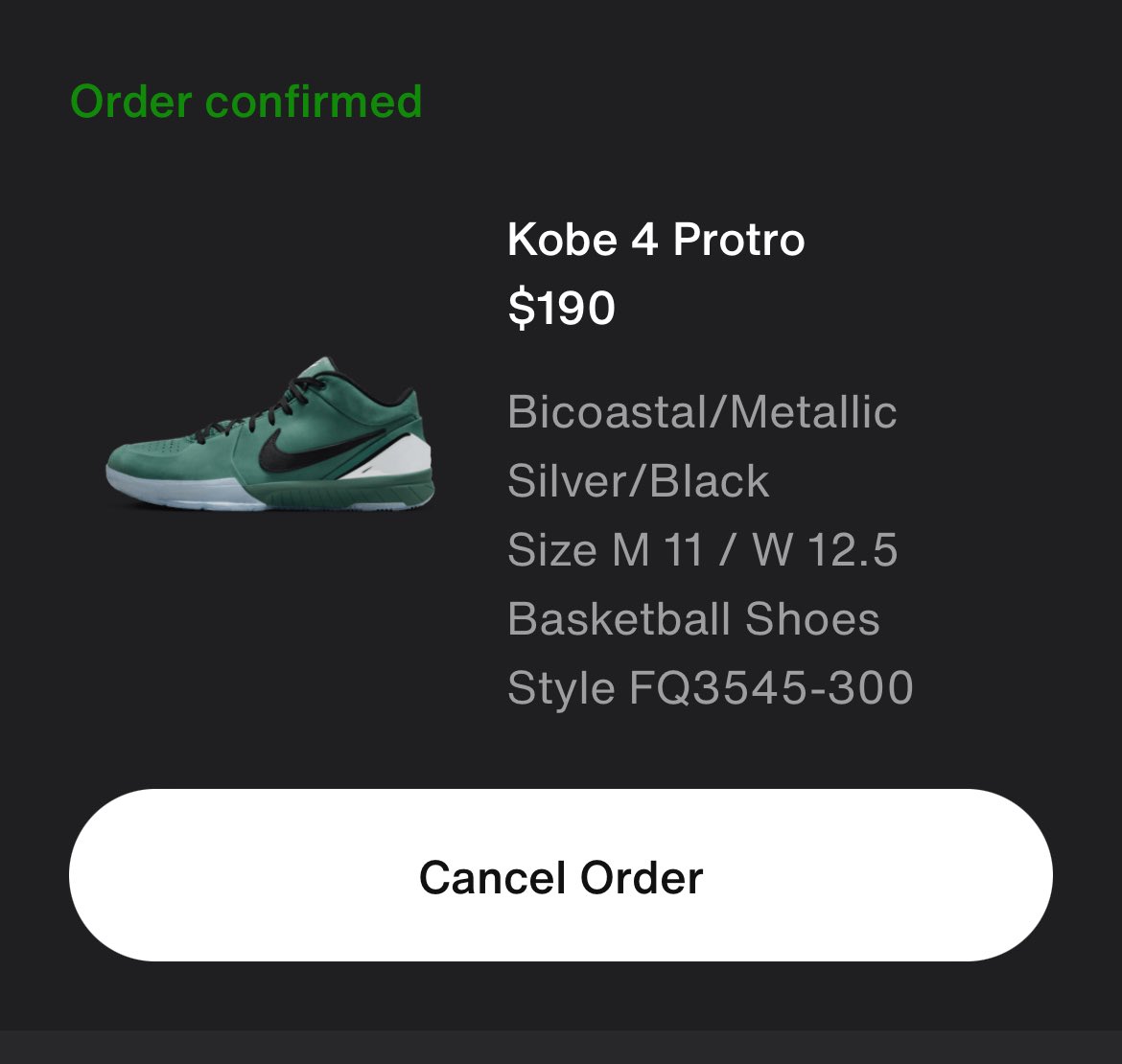 MORGNFN's tweet photo. @SOLELINKS First Kobe dub 🔥🔥 https://t.co/xjZHpKlhOq