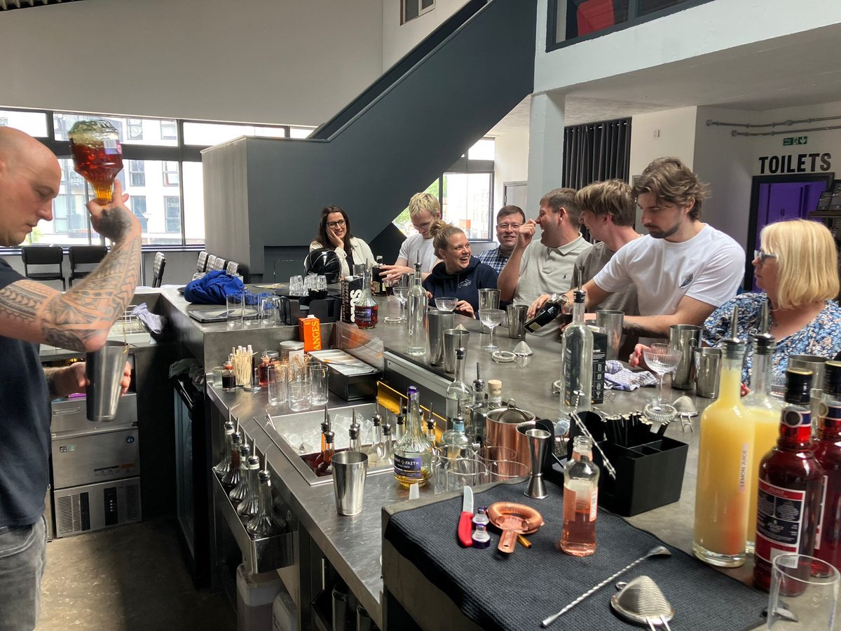 TrafEvents's tweet photo. This week our hospitality ambassadors visited the @burntfaithLDN  distillery to learn more about the product, how it is made, learn from a cocktail masterclass and enjoy a well earned tasting session! 🍹🍸🥃

Keep an eye out for more @burntfaithLDN  spirits on our menus soon 👀 https://t.co/r7UdKIwflR