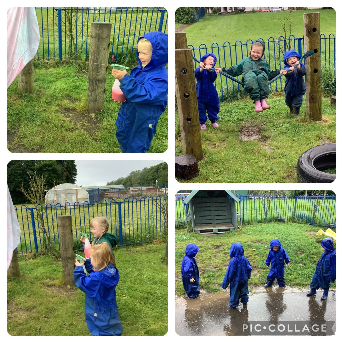 SpringsidePS's tweet photo. The rain this week hasn’t stopped our Early years class getting outdoors! We also had some families come along to our sensory workshop on Tuesday with Miss Leishman #parentalinvolvement #parentsaspartners #stayandplay #outdoorplay #funintherain #earlyyearsoutdoors https://t.co/IdNkNoSGCs