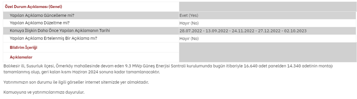 #ISSEN Güneş Enerjisi Yatırımı Faaliyetlerimiz Hakkında KAP BİLDİRİMİ #BORSA #PARA #BIST #TEMETTÜ #YATIRIM #HALKAARZ #FINANS