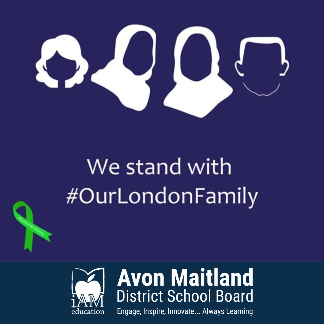 yourschools's tweet photo. AMDSB stands in solidarity with the Afzaal family in London, Ontario. We must not forget the beautiful lives that were taken on June 6, 2021, and we must collectively renew our spirit to counter this Islamophobic hate that plagues our communities.  https://t.co/9SsZV6Ubb1 https://t.co/iTJq9kv82U