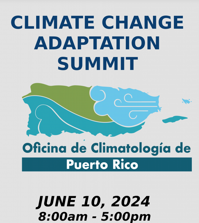 uprm's tweet photo. NO TE PIERDAS LA CUMBRE SOBRE EL TEMA DEL CAMBIO CLIMÁTICO La Oficina de Climatología de Puerto Rico, con sede en el RUM, invita a la comunidad a la Cumbre de adaptación al cambio climático este lunes, 10 de junio desde las 8:00 a.m.  en el anfiteatro 116 del edificio Celis. https://t.co/ZcSaxTbXQj