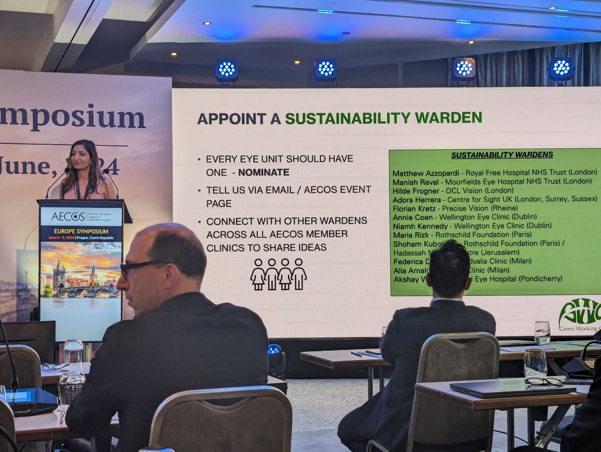 2024 #AECOSEurope Day 1: The AECOS Green Working Group urges practices to appoint a sustainability warden to focus on sustainable practices.