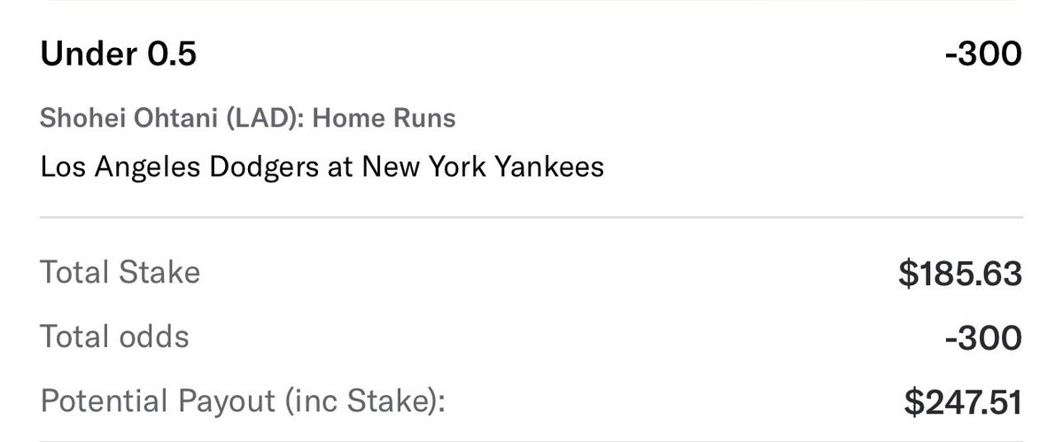DFS OPC💯 (@dfsopc) on Twitter photo 🚨FREE $12 ARB FOR DK AND MGM USERS TODAY🚨
🧠Using DK’s Barstool’s HR odds boost to bet on Ohtani to hit a HR paired with his under on MGM creates a FREE money making opportunity available all day! 🤯
I use <a href="/OddsJam/">OddsJam.com</a> tools to find these plays and calculate the max profits! 🚨FREE $12 ARB FOR DK AND MGM USERS TODAY🚨
🧠Using DK’s Barstool’s HR odds boost to bet on Ohtani to hit a HR paired with his under on MGM creates a FREE money making opportunity available all day! 🤯
I use <a href="/OddsJam/">OddsJam.com</a> tools to find these plays and calculate the max profits!