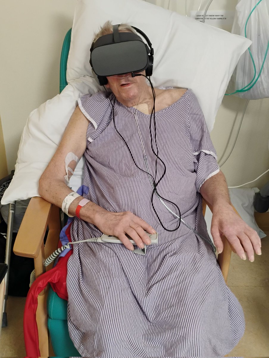 Trying out some VR with a long term patient....transporting him to the Lake District for a break from the hospital walls. He loved it! 😊 <a href="/HHFT_Therapies/">HHFT Therapies</a> <a href="/HHFTnhs/">Hampshire Hospitals</a> Photo shared with permission