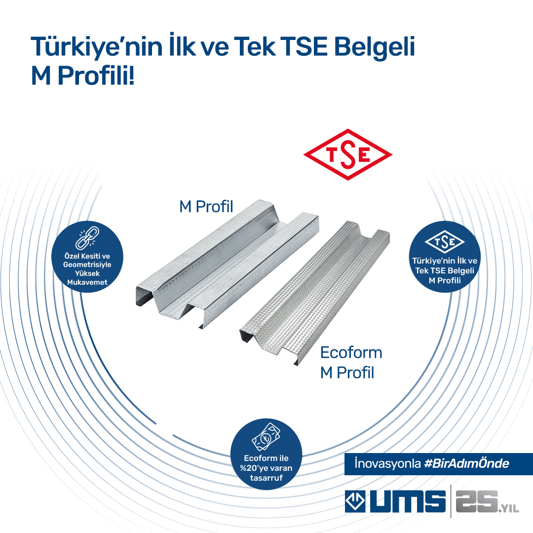 umsmetal's tweet photo. Türkiye’nin ilk ve tek TSE belgeli M profiliyle #biradımönde!
#UMSMetal #TSEBelgesi #MProfil #dışcephe https://t.co/zwN6AN6NvF