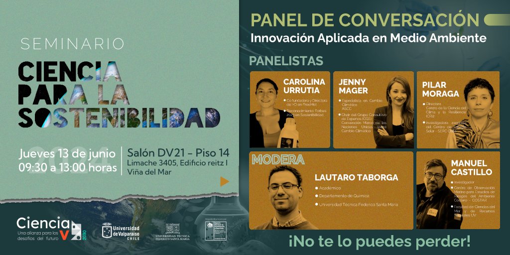 Investigando UV (@investigandouv) on Twitter photo 📌 Súmate a un nuevo seminario sectorial impulsado por <a href="/CienciaV2030/">CienciaV2030</a> enfocado en #InnovaciónAplicada y #MedioAmbiente.
📲 Se generará un espacio de discusión participativa.
🗓️ Jueves 13 de junio
🕜 09:30 horas
📍 <a href="/DistritoV21/">Distrito de Innovación V21</a>
🔗 Inscripciones en forms.gle/qB9VnW1v4uwUqM… 📌 Súmate a un nuevo seminario sectorial impulsado por <a href="/CienciaV2030/">CienciaV2030</a> enfocado en #InnovaciónAplicada y #MedioAmbiente.
📲 Se generará un espacio de discusión participativa.
🗓️ Jueves 13 de junio
🕜 09:30 horas
📍 <a href="/DistritoV21/">Distrito de Innovación V21</a>
🔗 Inscripciones en forms.gle/qB9VnW1v4uwUqM…