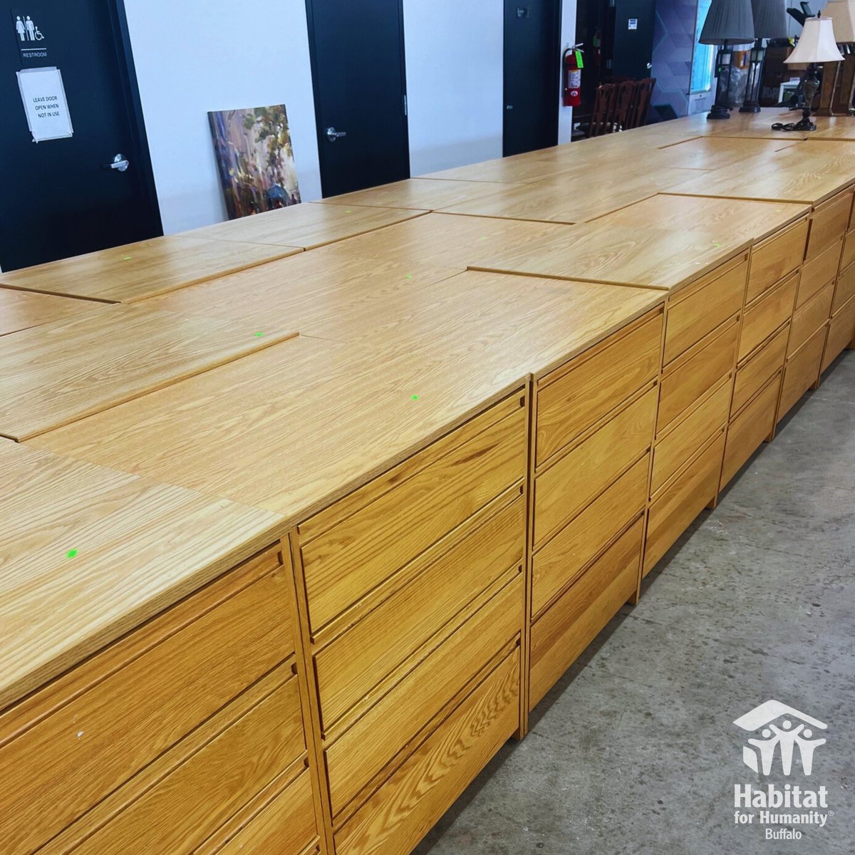 BuffaloReStore's tweet photo. It's #FunFindFriday at North ReStore! 🎉 Deals include:

Outdoor Bar Patio Set w/ 4 Swivel Chairs: $325
Outdoor Table w/ 8 Chairs: $250
Oak Dressers: $125 each
Sectional Sofa: $450

Visit us Tues-Sat, 10 AM - 5 PM. Every purchase supports Habitat Buffalo! 🏡 #ShopForACause https://t.co/mxOSi3Bst3