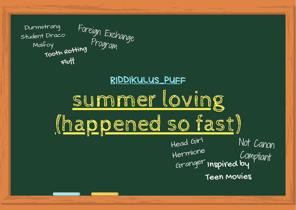 Durmstrang Draco and Hogwarts Hermione? Romance in any language.

summer loving (happened so fast) bu <a href="/riddikulus_puff/">cat</a> 

3,983 words.

archiveofourown.org/collections/HP…
