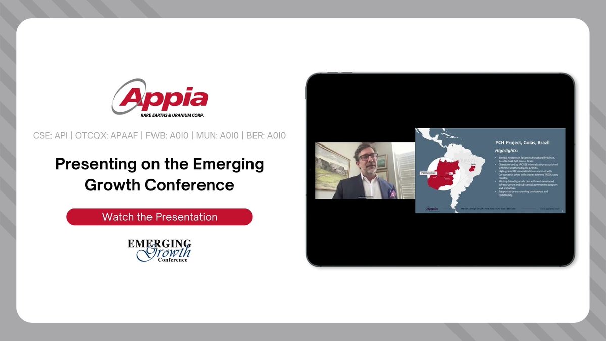 Appiareu's tweet photo. β Event Rebroadcast | Presenting on the @EmergingGrowthC
π₯ Keynote speaker: Stephen Burega, President
Watch now Β» https://t.co/SFj56RClO8
#mining #investing #miningandexploration #CSEstocks #OTCMarkets
π¨π¦ $API.CA πΊπΈ $APAAF https://t.co/A1fSj4aSPh