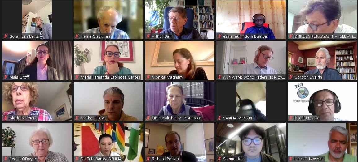 mfespinosaEC's tweet photo. What an enriching dialogue in the Road to the Summit Series organized by @BahaiBIC, Climate Governance Commission, and @UNUCPR. We discussed the need for bold environmental governance reforms  ahead of the Summit of the Future. Grateful for the insights from @DanielPerell , @AdamDayGeneva, Maja Groff, Prof. Anders Levermann, @ShuvaRaha, Ms. Ligia Noronha, and @MathaiWanjira .
@GlobalGovForum @GWLvoices @c4unwn  @UNEP @homehumanity