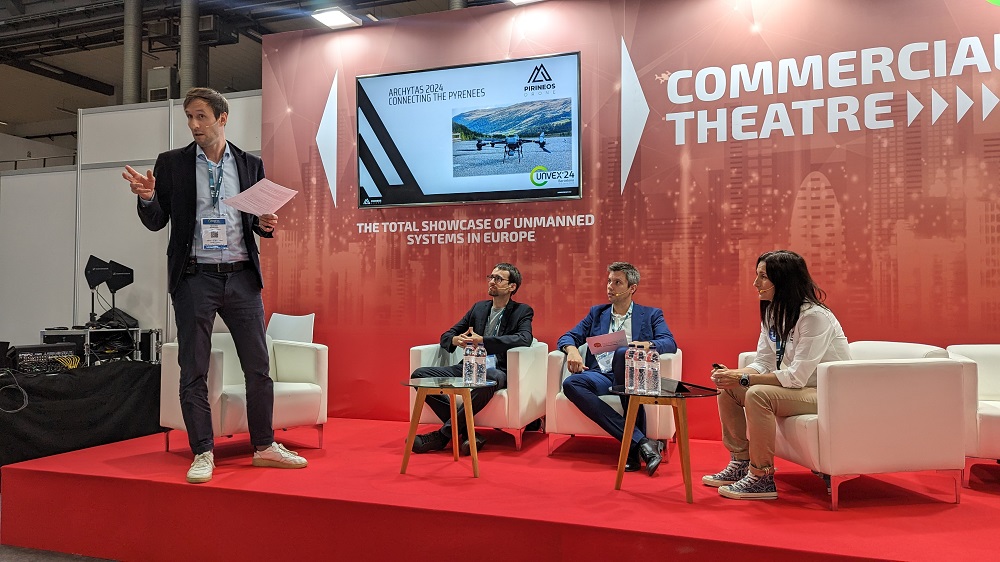 ExpoUAV's tweet photo. At @unvex_ , leaders from @droneii, Pirineos Drone, @CITETlogistica, and the BCN Drone Center discussed Spain’s drone delivery sector.  https://t.co/7EZPmM2bqX https://t.co/8VYMrgQ2xM