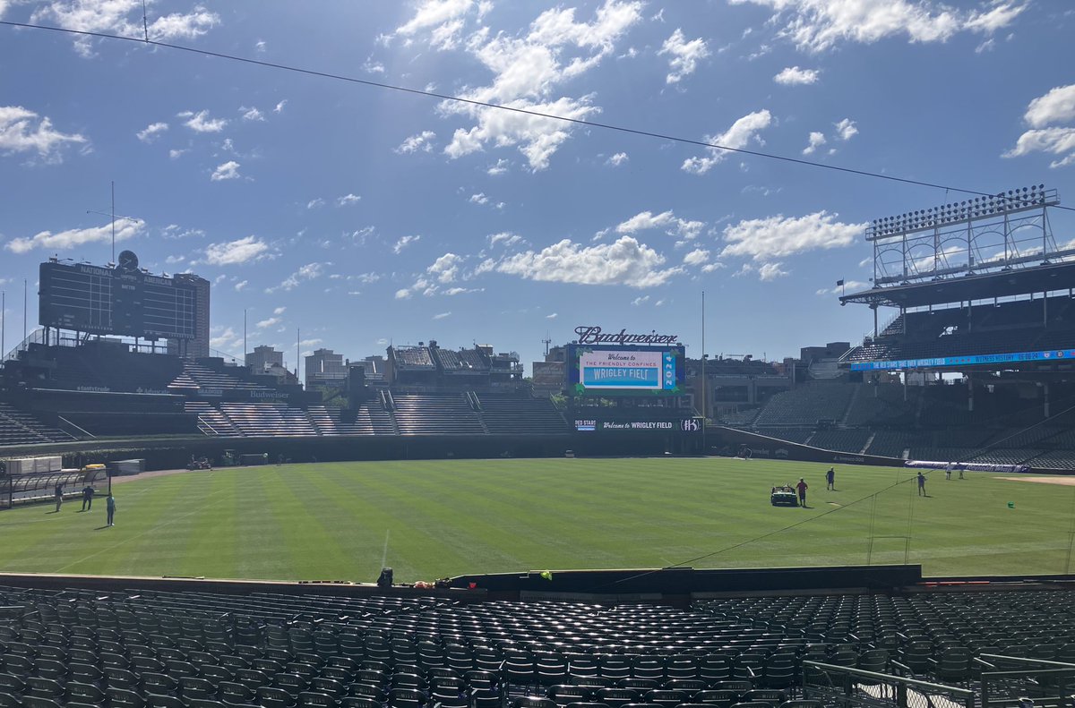 ScoutRipley's tweet photo. Little bit more grass than usual at Wrigley https://t.co/onqnmmrSKQ