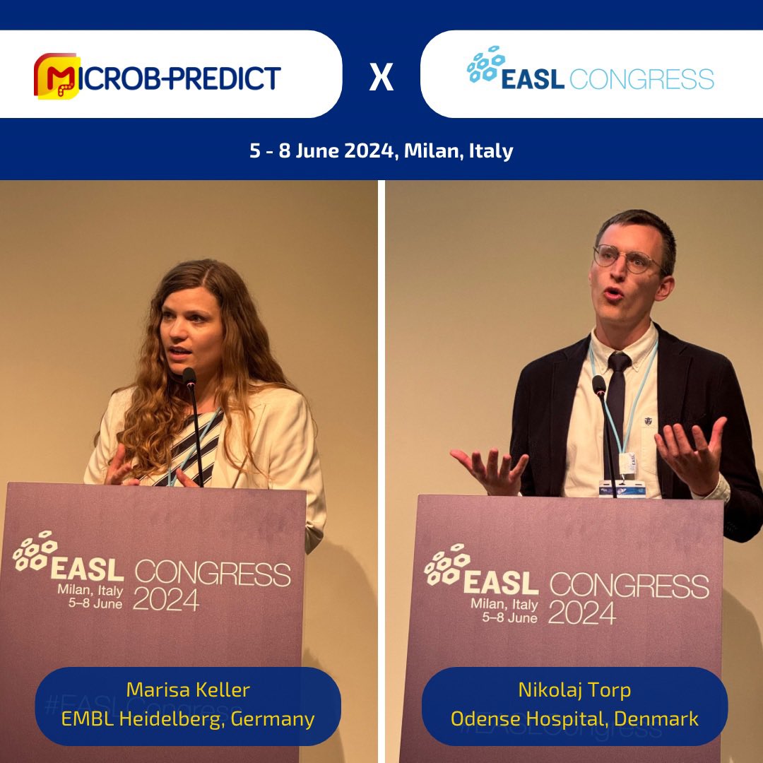 MICROB-PREDICT (@microbpredict) on Twitter photo Today @ #EASLCongress: Novel biomarkers found in multi-omics data presented by <a href="/MaelscherMarisa/">Marisa Isabell Keller</a> will be validated in a clinical trial led by @NikolajTorp_ and <a href="/AleksanderKrag/">Aleksander Krag</a> to predict response to #albumin in late-stage #liver disease patients.
<a href="/EASLnews/">EASLnews</a>
<a href="/FLASH_OUH/">FLASH - Liver Research</a>
<a href="/BorkLab/">Bork Group at EMBL Heidelberg moved to BlueSky</a> Today @ #EASLCongress: Novel biomarkers found in multi-omics data presented by <a href="/MaelscherMarisa/">Marisa Isabell Keller</a> will be validated in a clinical trial led by @NikolajTorp_ and <a href="/AleksanderKrag/">Aleksander Krag</a> to predict response to #albumin in late-stage #liver disease patients.
<a href="/EASLnews/">EASLnews</a>
<a href="/FLASH_OUH/">FLASH - Liver Research</a>
<a href="/BorkLab/">Bork Group at EMBL Heidelberg moved to BlueSky</a>