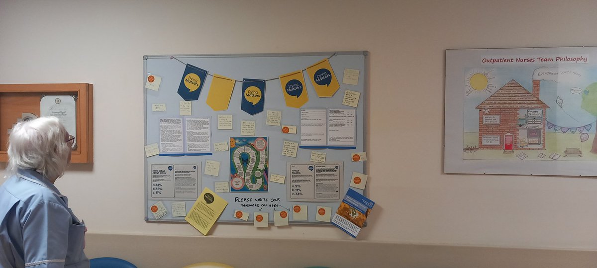kncowley's tweet photo. Amazing patient engagement piece run by our wonderful outpatient nursing team at Scarborough Hospital re: #dyingmatters @steph_wil_83 @DrMAQ31 @MYDeputyCNurses @YSTeachingNHS #proud https://t.co/ip6JhqzGzJ