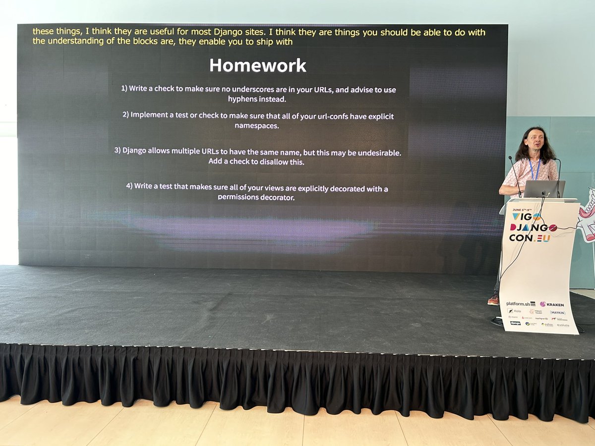 rootart's tweet photo. "Navigating the maze of Django's URL routing: a deep dive" talk 🎙️ by Timothy McCurrach at #DjangoConEurope2024 on how to build your own URL routing system in Django #DjangoConEurope #DjangoCon #Django  #conference https://t.co/toYGuU2qp2