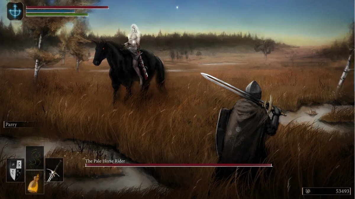batterychugger's tweet photo. The Pale Horse Rider as an Elden Ring boss. #WilloftheWisp https://t.co/46kbQxZkVA