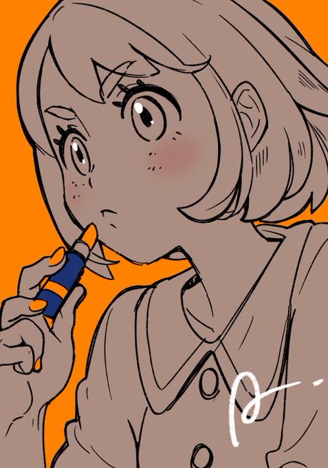 「orange background upper body」 illustration images(Latest)