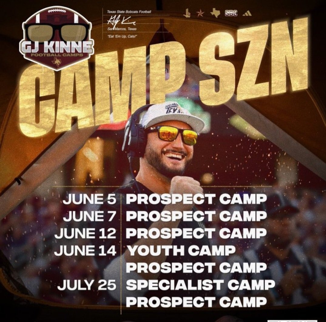 Looking forward to competing today at <a href="/TXSTATEFOOTBALL/">Texas State Football</a>  camp. @coach_left <a href="/SpencerHawthorn/">Spencer Hawthorn</a> <a href="/LDKep/">Landon Keopple</a> <a href="/GJKinne/">GJ Kinne</a>
