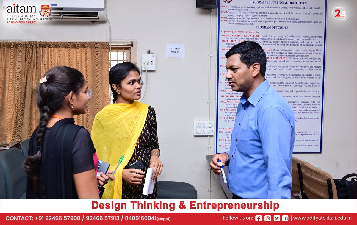 AitamOfficial's tweet image. We’re celebrating a milestone at AITAM! Our recently concluded Faculty Development Program on Design Thinking &amp;amp; Entrepreneurship. Special gratitude to Mr. Manoj Kumar from T Hub for mentoring and guiding our bright minds.
#aitam #Entrepreneurship #designthinkingworkshop