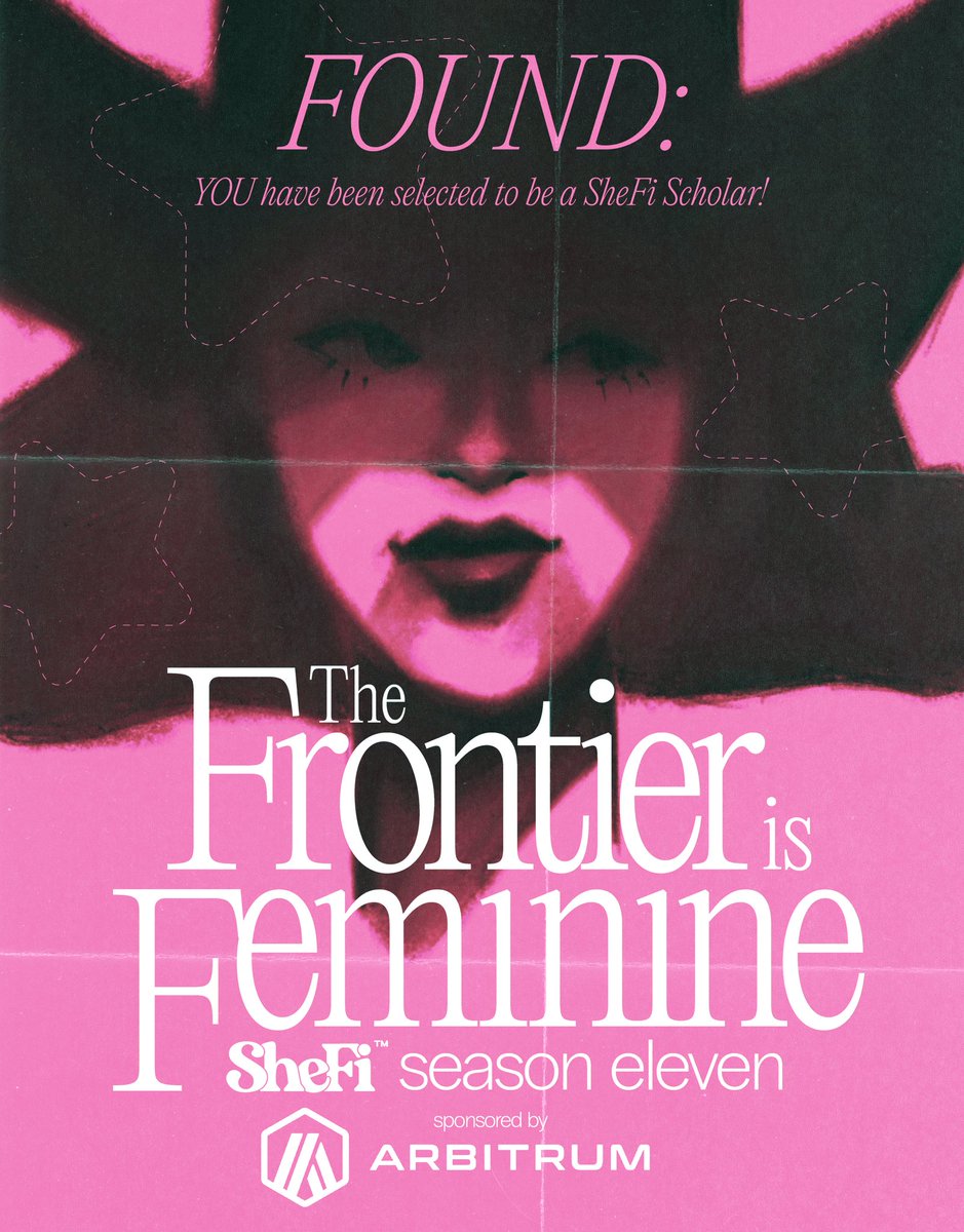 khushk1211's tweet photo. Just got my scholarship to #SheFiSeason11 and I'm ready to conquer the tech frontier, where The Frontier Is Feminine! Check out this amazing poster that represents our journey. Excited for what's ahead! @arbitrum @shefiorg ￼￼ https://t.co/j8ZPMyQMt2