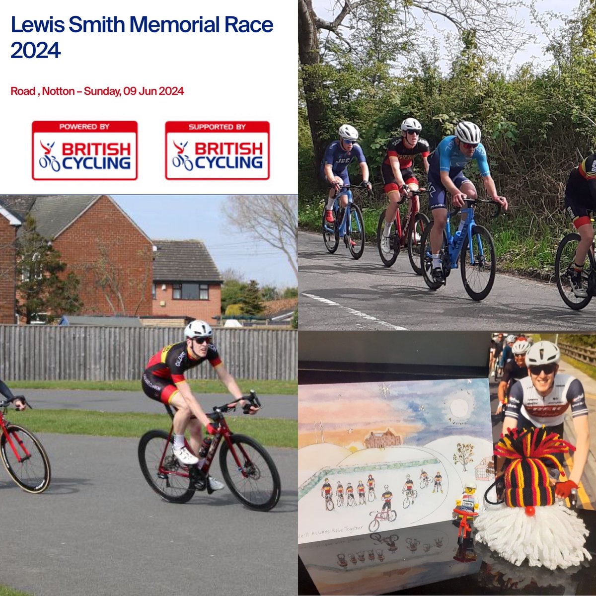 Sunday 9th June. 

As many will already know this Sunday will be our Lewis Smith Memorial Race. 

We won’t be publishing our usual club rides, instead please do show your support and head on up to Notton. 

We love you Lewis ❤️🖤💛