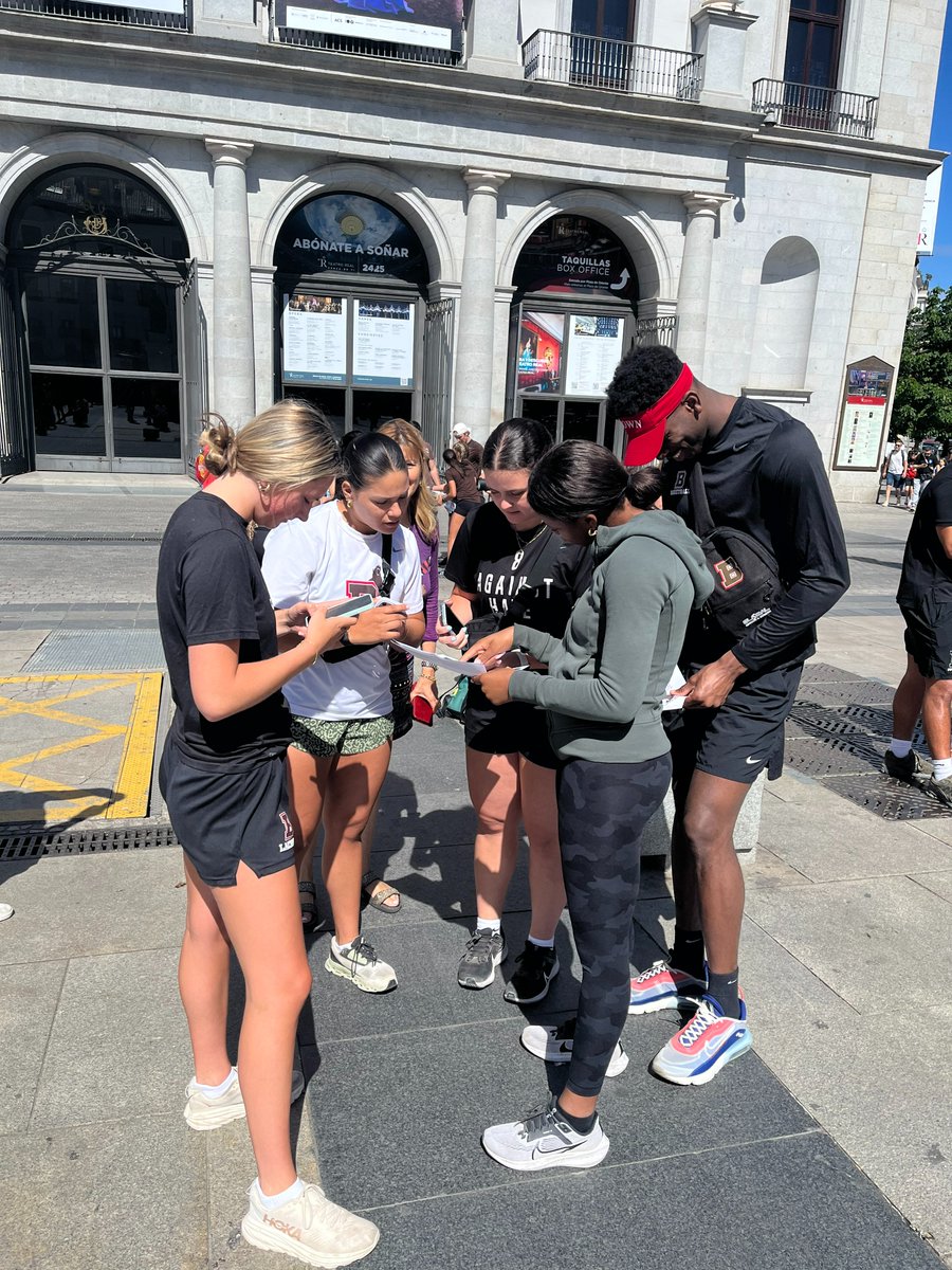 SeanHendricks34's tweet photo. Brown Student-Athlete Impact Tour 2024! 

We recently took 21 student-athletes to Portugal and Spain for 9 days and provided a first of its kind learning and personal growth experience focused on four key themes: leadership, performance, wellbeing, and teamwork! https://t.co/PnhhoHiOKd
