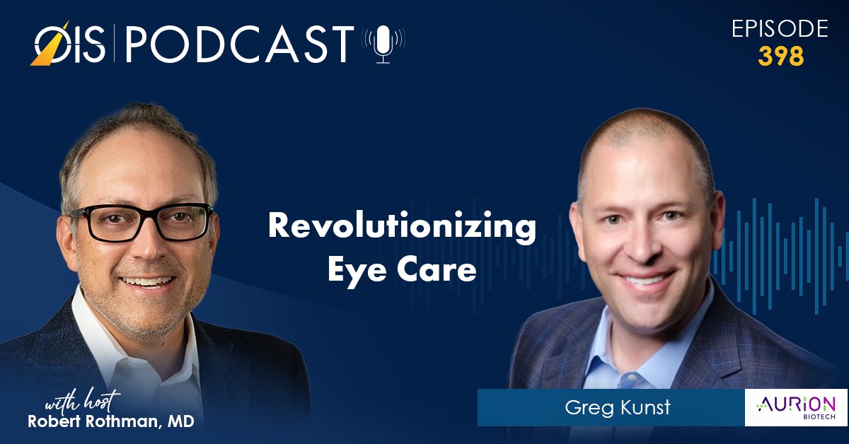 OISTWEETS's tweet photo. Discover the future of eye care on the latest OIS Podcast! Greg Kunst, CEO of @AurionBiotech, discusses pioneering cell therapy for corneal disease with host Dr. Rob Rothman. Tune in for groundbreaking insights into healthcare's next frontier! https://t.co/LpTGBJ5WpN #OISPodcast https://t.co/aAExH7vwAc
