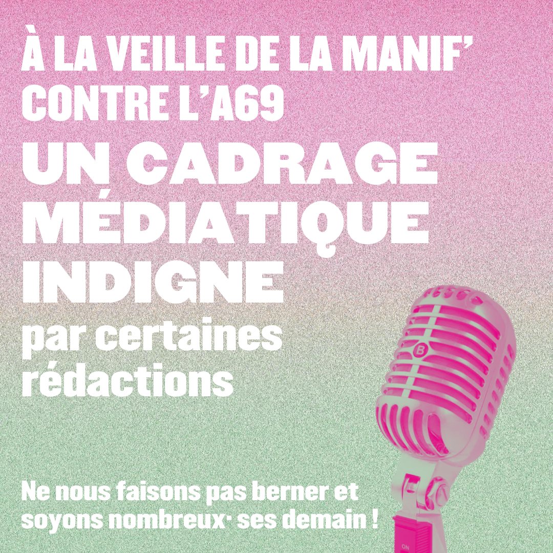 lessoulevements's tweet photo. Un cadrage médiatique indigne à la veille de la mobilisation contre l'#A69

Depuis mardi, certaines rédactions se font le relais zélé des mensonges et manipulations de Darmanin, du préfet du Tarn et des renseignements.

Notre réaction à ce cadrage criminalisant.

THREAD 🧶⤵️ https://t.co/Oz58vR74o0