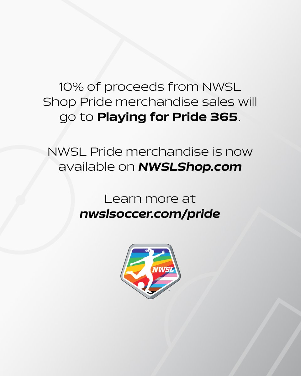 Playing for Pride with <a href="/AthleteAlly/">Athlete Ally</a>! #PridePlaysHere

For every goal and assist recorded across the league during June 2024, the NWSL will contribute $150 to Athlete Ally's Playing for Pride 365 campaign.