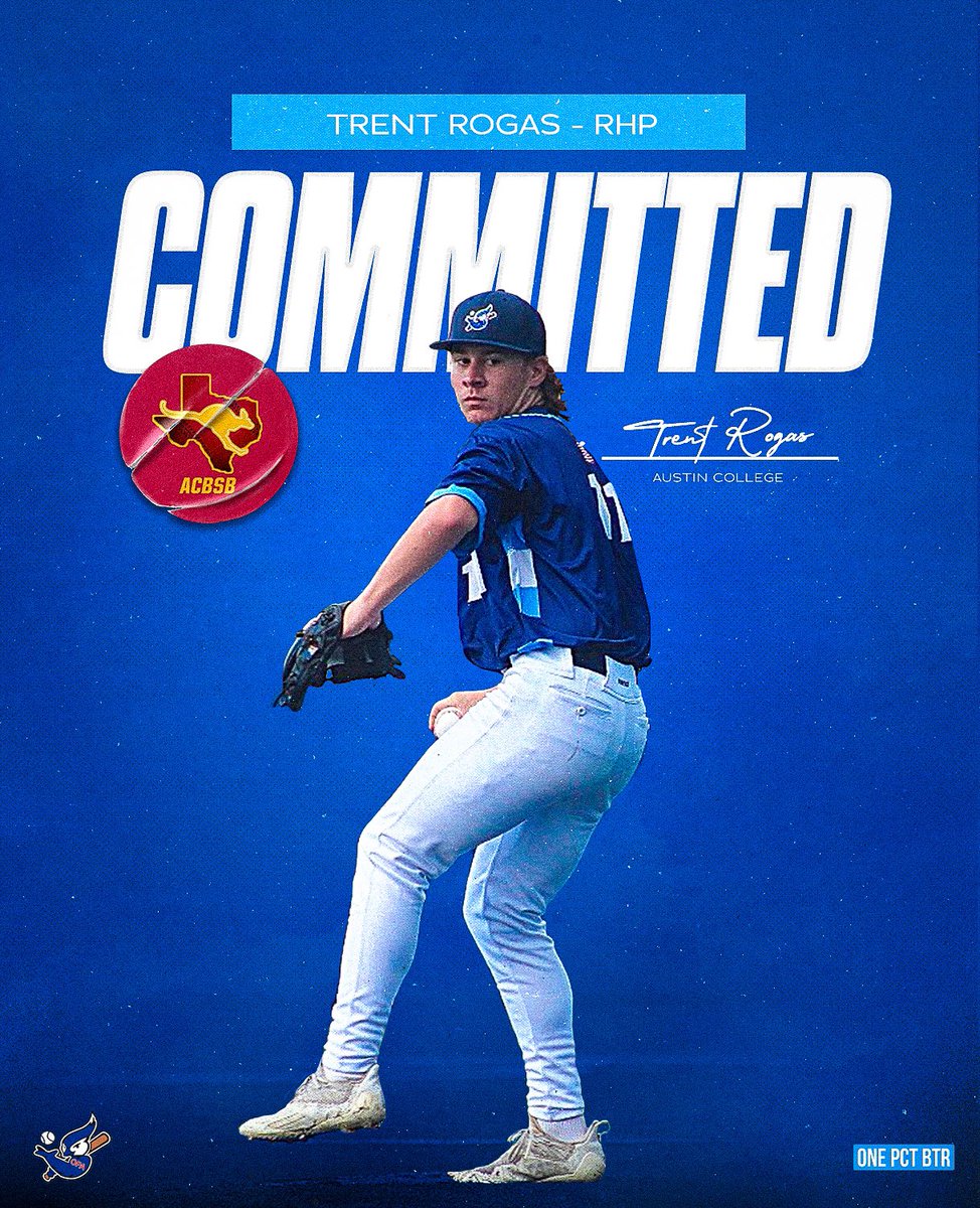 One Percent Academy Jays (@opajaysbaseball) on Twitter photo COMMITTED! Congratulations to Original JAY, our “Shove Day” Ace, RHP Trent Rogas (<a href="/trenton_rogas/">Trenton Rogas</a>) for his Commitment to Austin College
Great Day to be a JAY 🐦
#opajays
#jaysbaseball
#onepercentacademy COMMITTED! Congratulations to Original JAY, our “Shove Day” Ace, RHP Trent Rogas (<a href="/trenton_rogas/">Trenton Rogas</a>) for his Commitment to Austin College
Great Day to be a JAY 🐦
#opajays
#jaysbaseball
#onepercentacademy