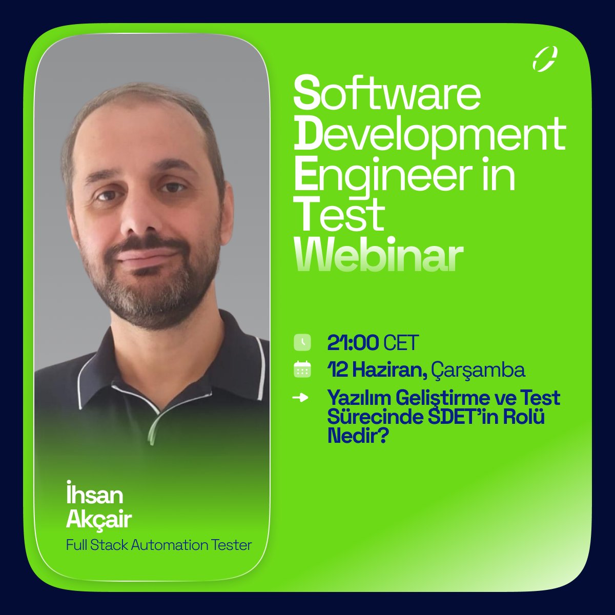 Yazılım geliştirme ve test dünyasında kendinize yeni bir yol açmak için bu fırsatı kaçırmayın. Başlangıç için doğru adımı atın ve SDET rolünü daha yakından tanıyın!

📅 Tarih: 12 Haziran , Çarşamba 21:00 (CET)
🌐 Doğrudan Kayıt Linki: bit.ly/4c00NJy