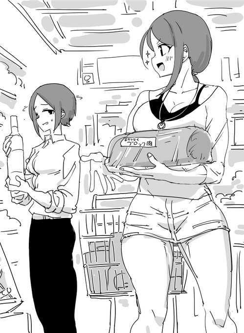 ファンボックスに『東郷あいと大和亜季が2人でお買い物』リクエストが来たので描きました 