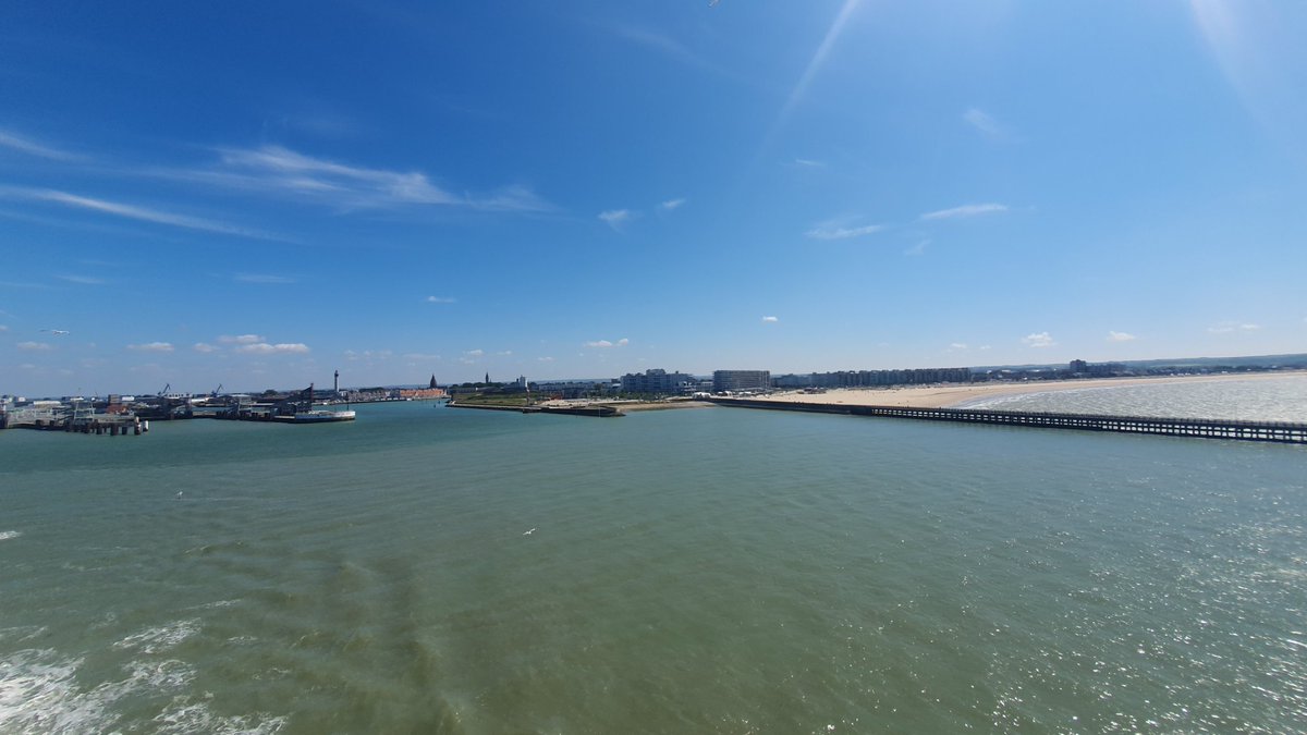 So long, France! Lovely view as the ferry set sail from Calais as a couple of pupils looked on...
