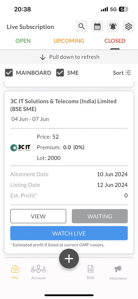 shubhaminvest's tweet photo. Latest IPO GMP update for SME IPOs
1. Magenta Lifecare Limited
₹16 (46%)
2. Sattrix Information Security Limited
₹13 (11%)
3. 3C IT Solutions & Telecoms India Limited
0
#ipo #ipopremium #ipopremiumupdate #smeipo #smeipopremium #smeupdate #smegmp #smegmpupdate #ipoupdate https://t.co/0g0cCl94Gb