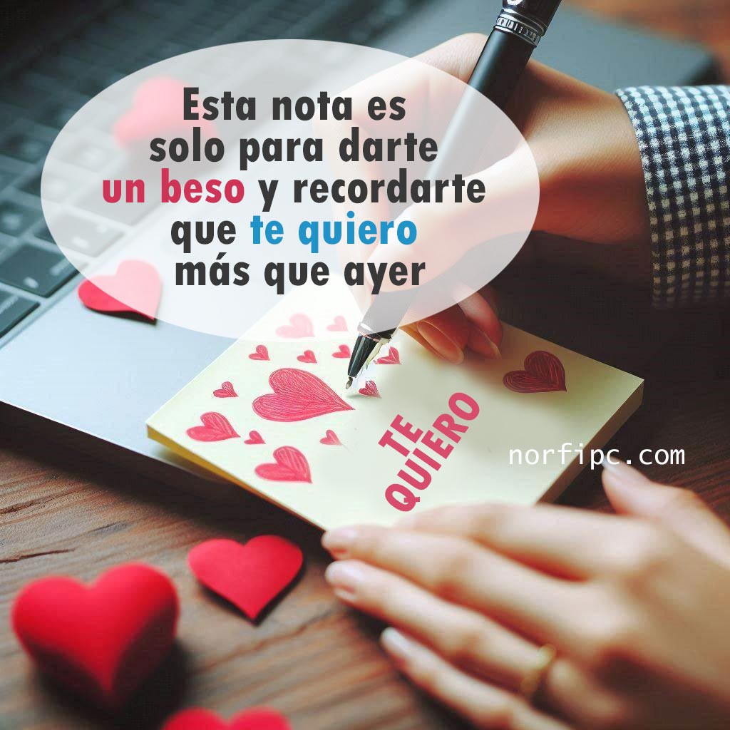 FrasesNorfiPC's tweet photo. Esta nota es solo para darte un beso y recordarte que te quiero más que ayer.
#notasamor
#notitadeamor
#notasdeamor https://t.co/uUzt4PrGuU