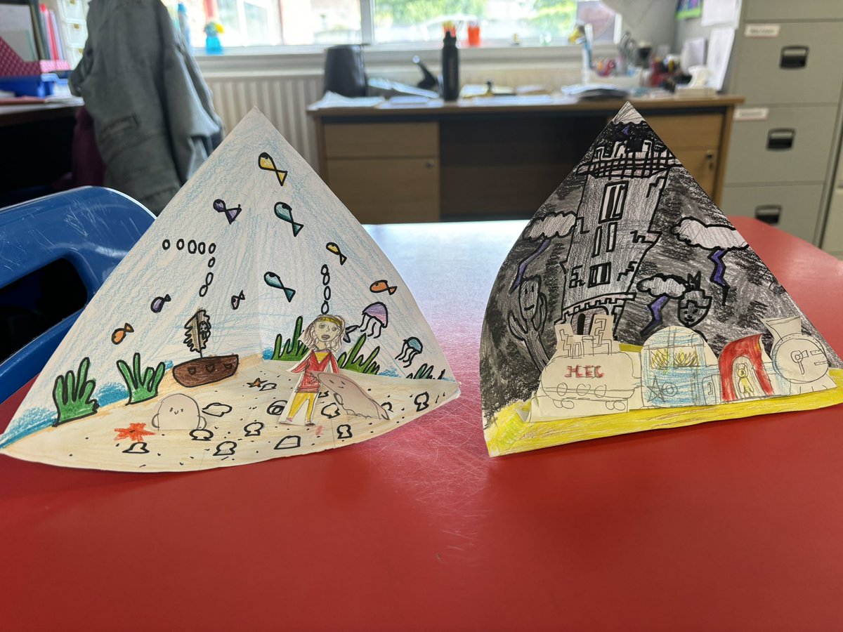 mrsbryan_'s tweet photo. Primary 5 made some trioramas to show the different settings and lands in our class novel The Train to Impossible Places! What wonderful work 🤩@stcatherinespsy https://t.co/2JcUdadsCO