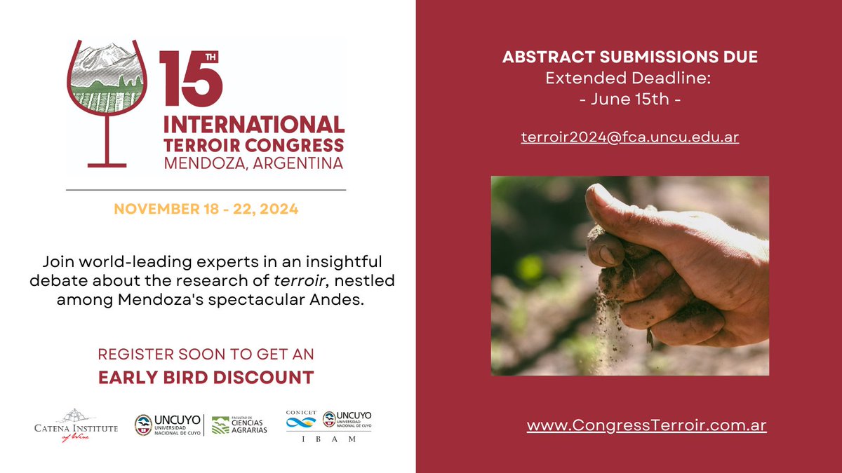 International Terroir Congress 2024. NEW Abstract submission extention 15 JUN.