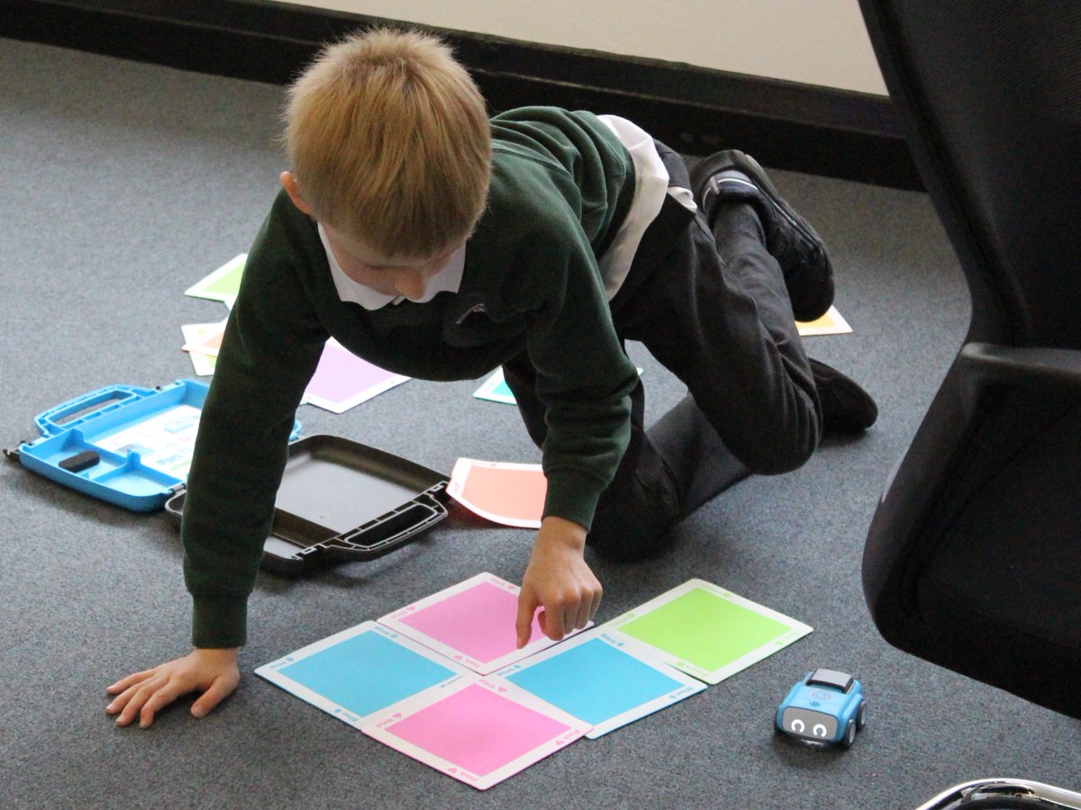 CyberSquadKids's tweet photo. An excited group of year 2 children learnt to code with our new Sphero indi robots this week. Using coloured mats to move forward, speed up and slow down, their challenge was to discover how to turn left and right in 90 and 45 degree turns. They were amazing!
#whitebridgeprimary https://t.co/pCGZz1OSnD