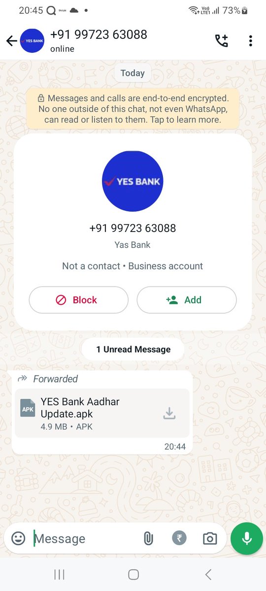 shre_nik's tweet image. #scamalert #mobilescam #alert @TRAI 
DO NOT DOWNLOAD ANY APK FILE RECEIVED ON YOUR MOBILE
If you download then they will be able to see your mobile screen &amp;amp; eventually they will be able to see password, OTP &amp;amp; other sensitive data through which they can have access to your bank.